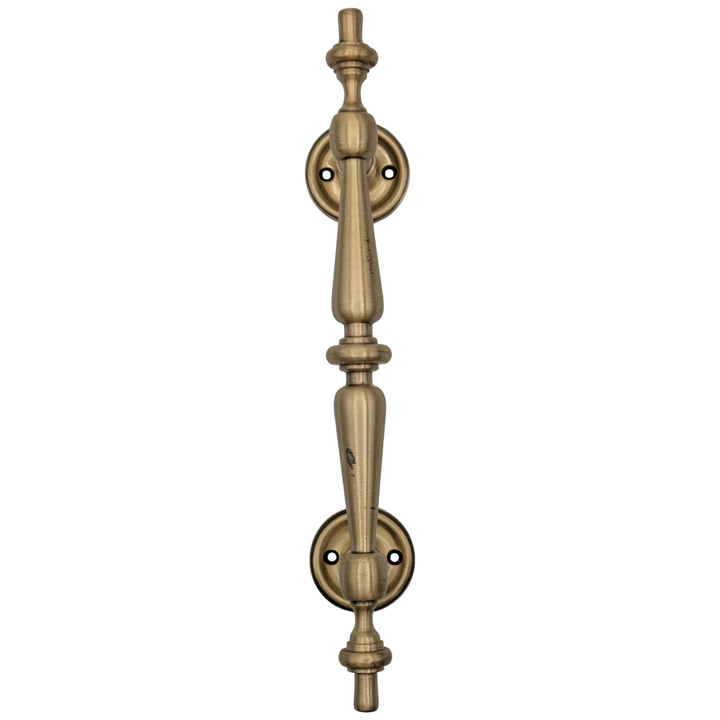9 1/2 Inch Overall (6 Inch C-C) Solid Brass Plain Style Handle (Antique Brass Finish)