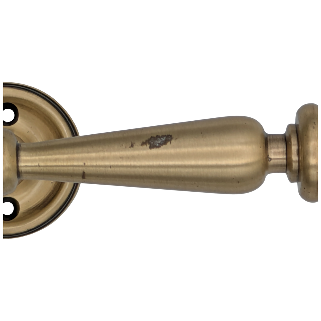 9 1/2 Inch Overall (6 Inch C-C) Solid Brass Plain Style Handle (Antique Brass Finish)
