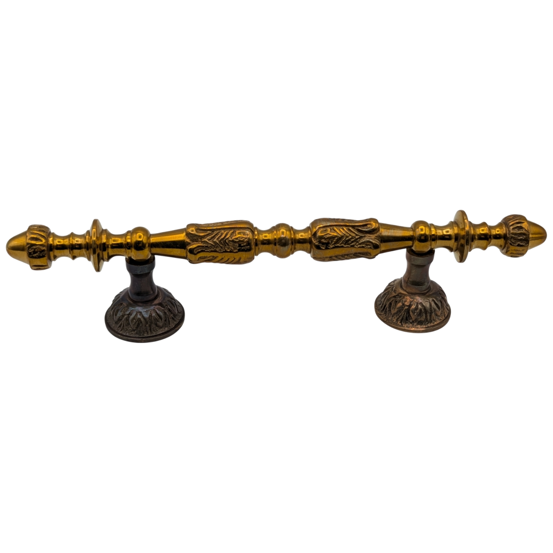 8 Inch (4 1/2 Inch C-C) Solid Brass French Empire Door Pull