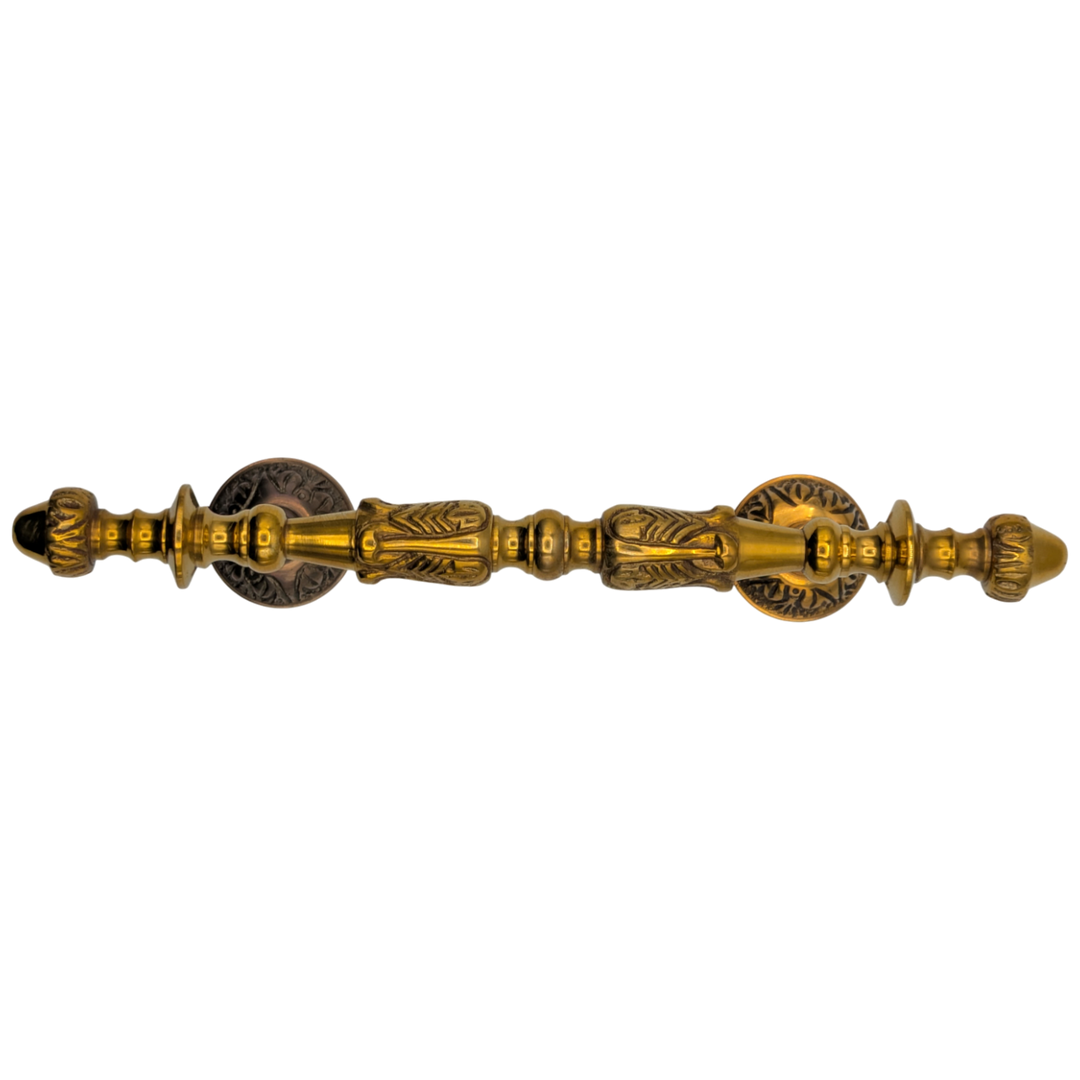 8 Inch (4 1/2 Inch C-C) Solid Brass French Empire Door Pull