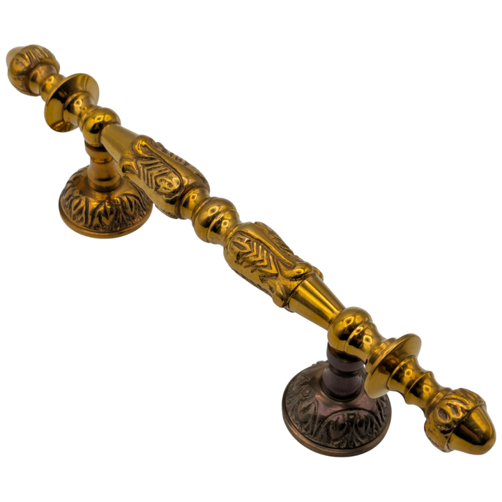 8 Inch (4 1/2 Inch C-C) Solid Brass French Empire Door Pull