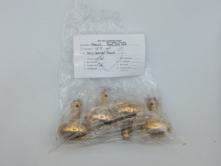 Open Box Sale Item Round Solid Brass Spare Door Knob Set (Polished Brass Available)