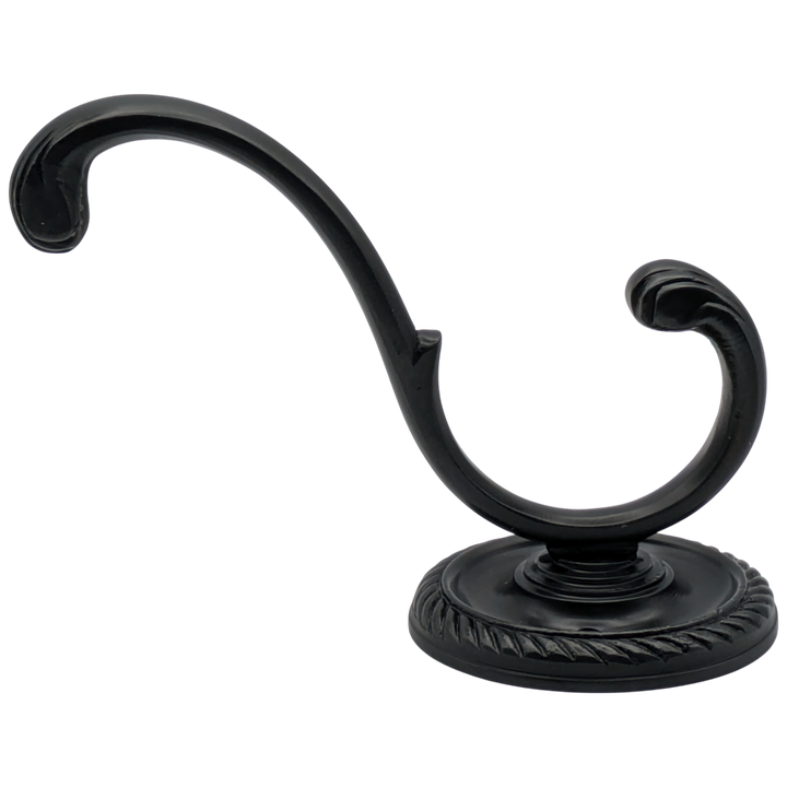 Solid Brass Georgian Roped Coat Hook (Black Bronze Finish)