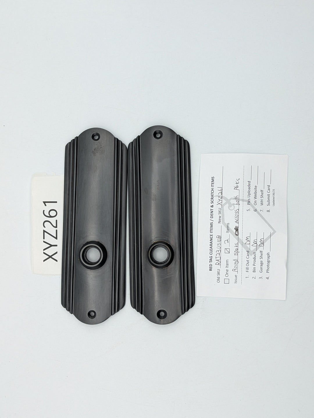 Art Deco Long Solid Brass Passage Door Backplate (Black Bronze Finish)