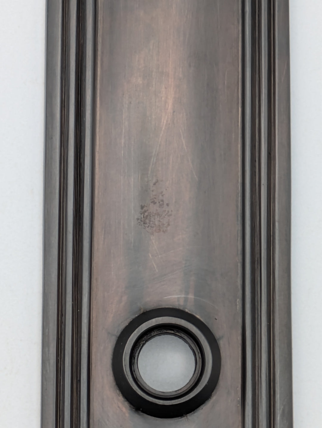 Art Deco Long Solid Brass Passage Door Backplate (Black Bronze Finish)
