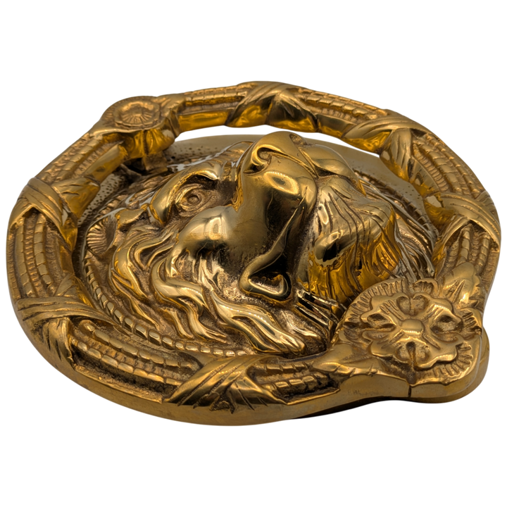 Ribbon & Reed 8 3/4 Inch Brass Lion Door Knocker (Polished Brass Finish)