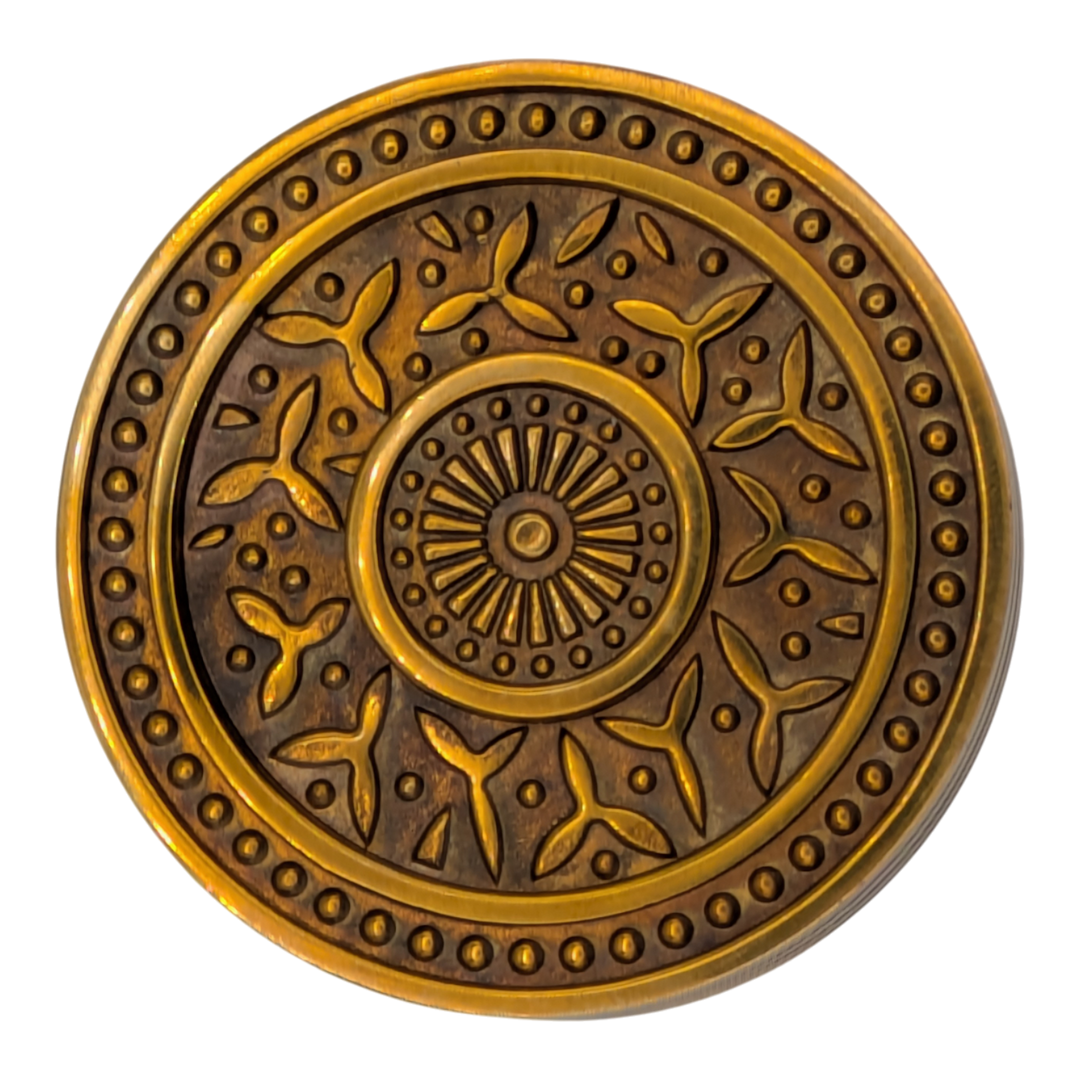 Open Box Item Rice Pattern Solid Brass Spare Door Knob (Polished Brass Finish)