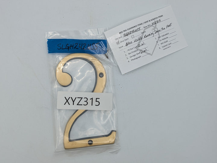 6 Inch Tall House Number 2 (Antique Brass Finish)