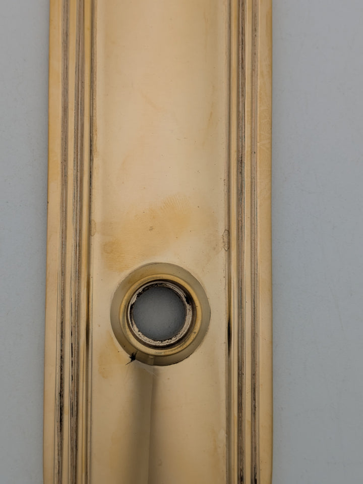 Art Deco Long Solid Brass Door Backplate (Polished Brass Finish)