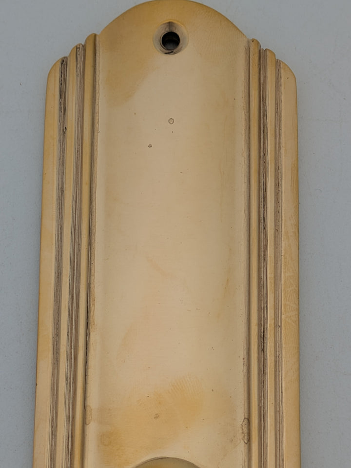Art Deco Long Solid Brass Door Backplate (Polished Brass Finish)