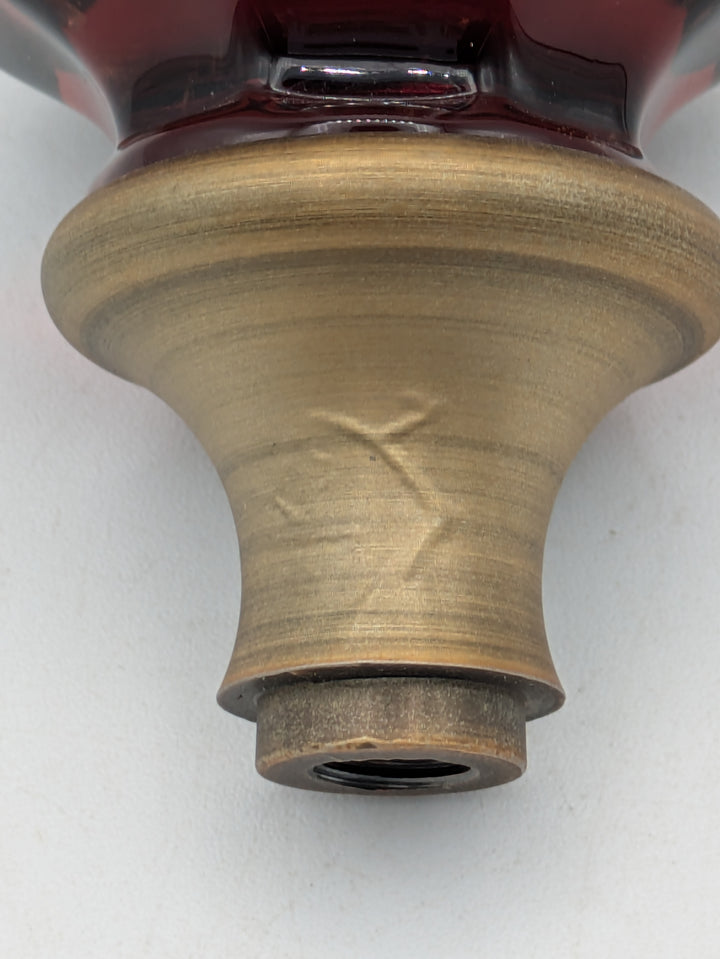 Amber Octagon Crystal Spare Door Knob (Antique Brass Finish)