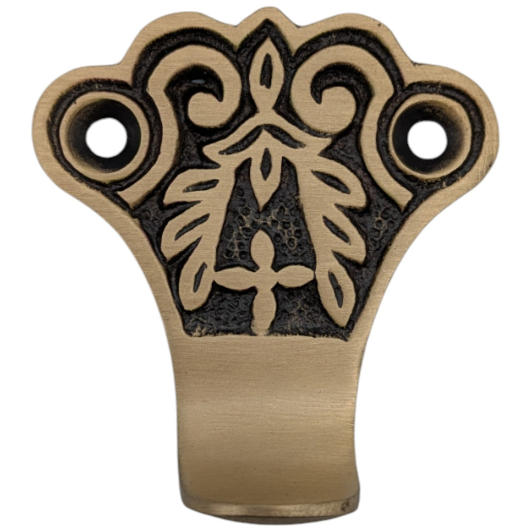 ##Antique Hardware## Solid Brass Laurel Wreath Sash Lift