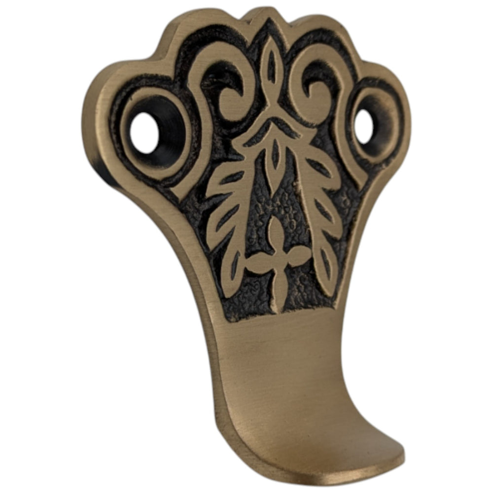 ##Antique Hardware## Solid Brass Laurel Wreath Sash Lift