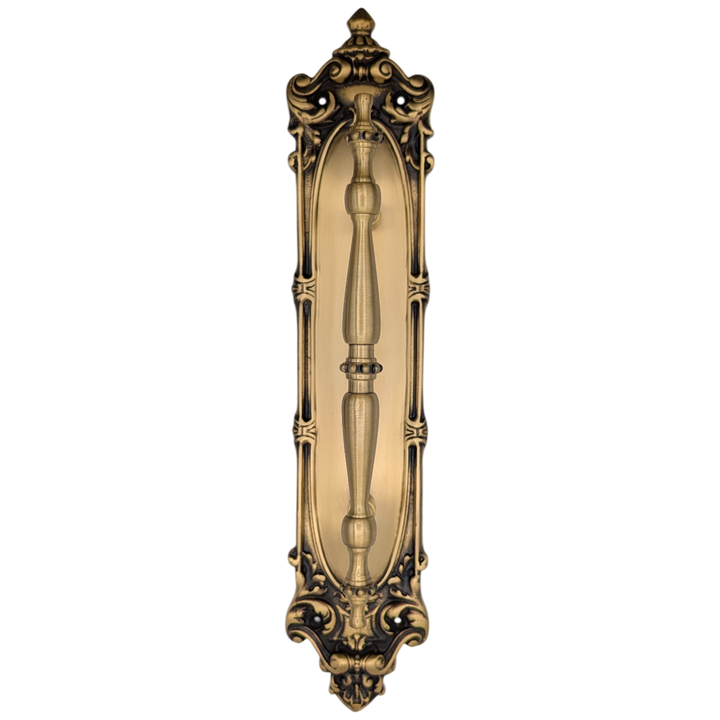 ##Antique Hardware## 14 1/2 Inch Solid Brass Victorian Pull Plate