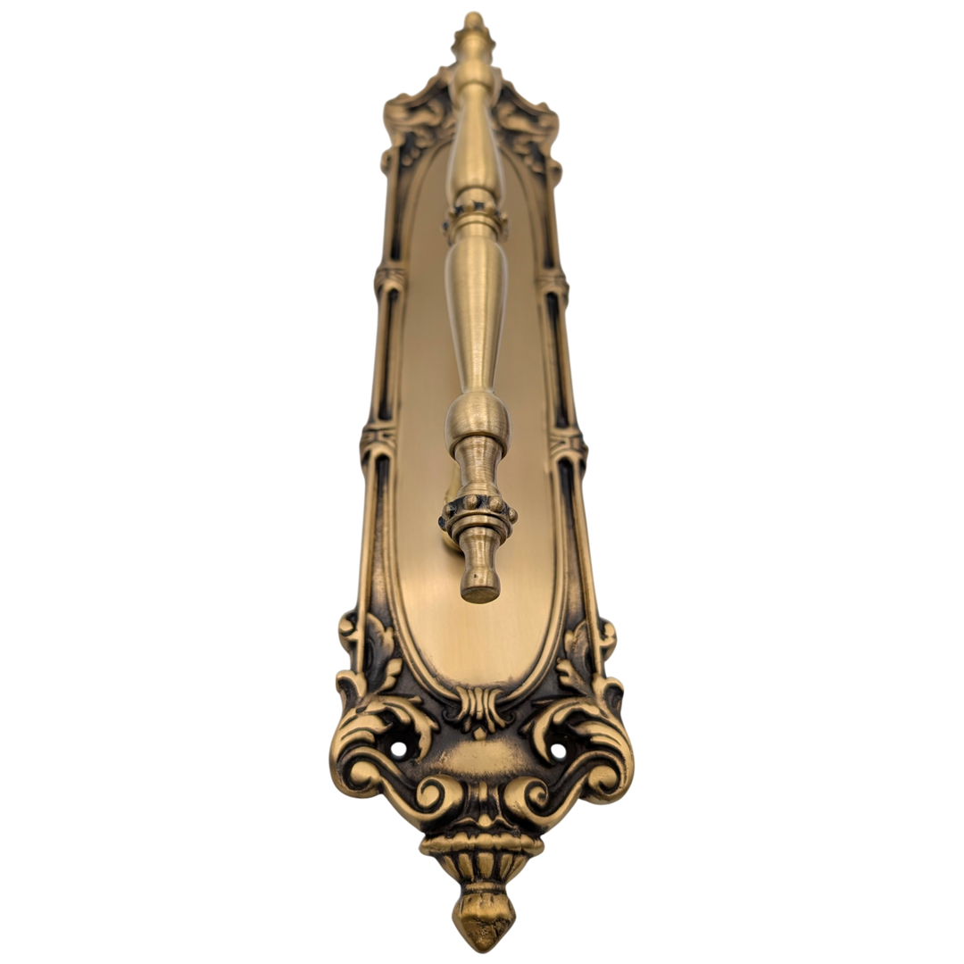 ##Antique Hardware## 14 1/2 Inch Solid Brass Victorian Pull Plate