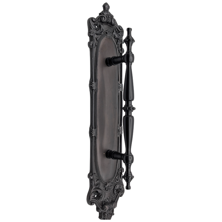 ##Antique Hardware## 14 1/2 Inch Solid Brass Victorian Push and Pull Plate Set