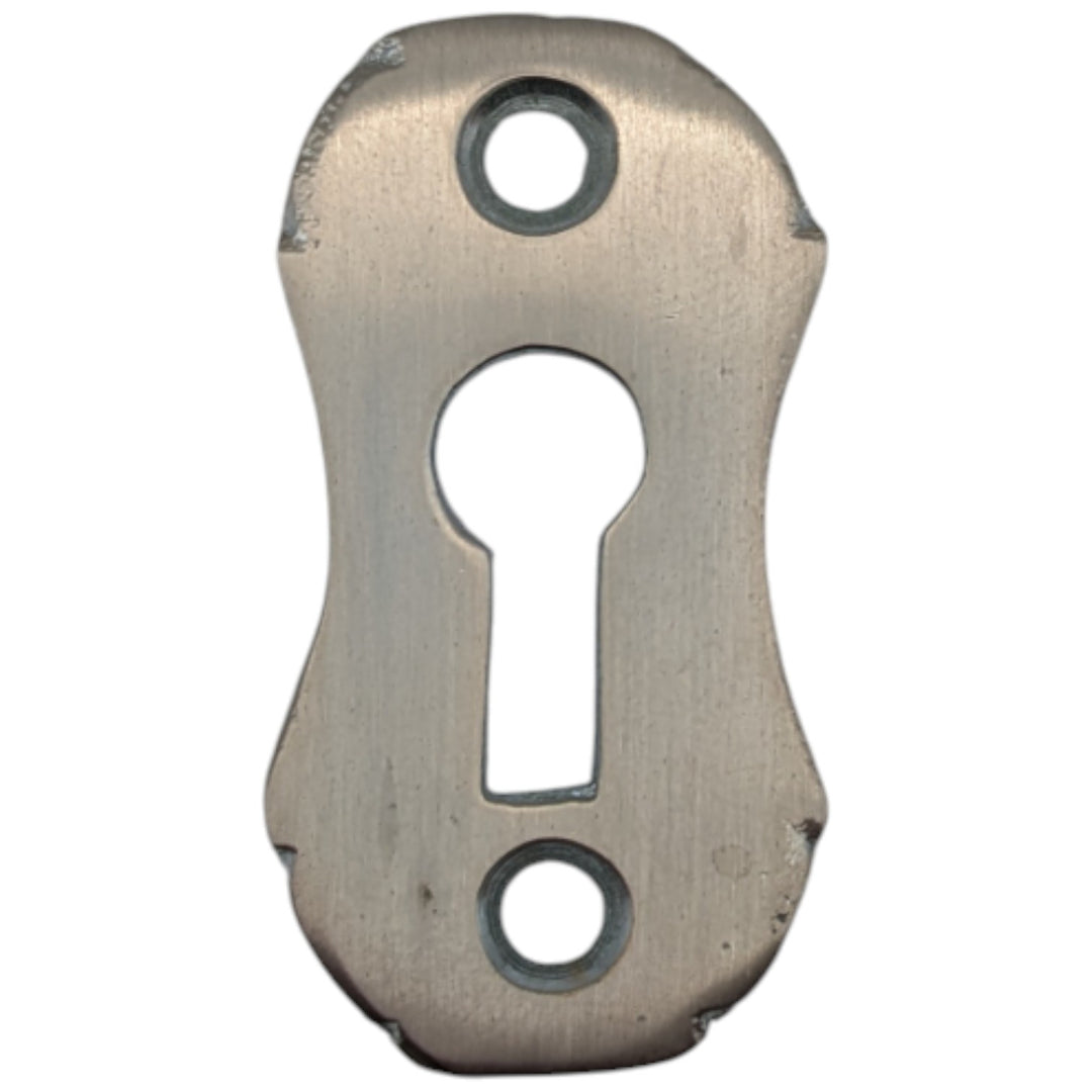##Antique Hardware## 1 5/8 Inch Brushed Nickel Small Escutcheon Key Hole Plate