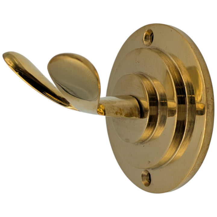 ##Antique Hardware## Circular Solid Brass Robe Hook (Polished Brass)