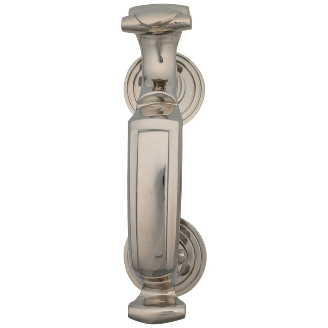 ##Antique Hardware## Traditional 8 Inch Brass Doctor's Door Knocker (Polished Nickel Finish)