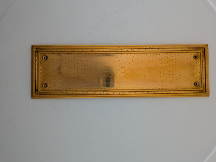 10 Inch Solid Brass Classic Style Push Plate (Polished Brass Finish)