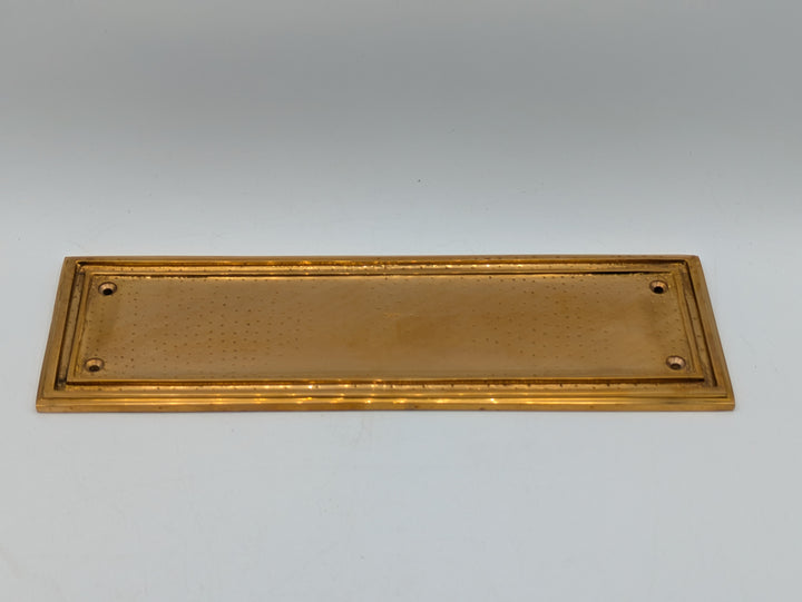 10 Inch Solid Brass Classic Style Push Plate (Polished Brass Finish)