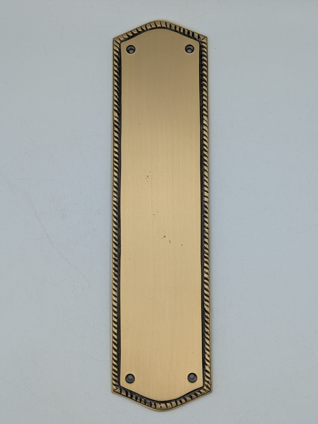 12 Inch Georgian Oval Roped Style Door Push Plate (Antique Brass Finish)