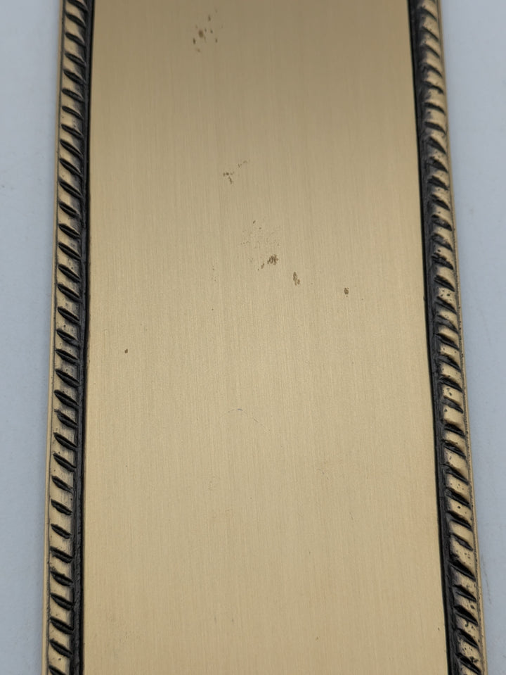 12 Inch Georgian Oval Roped Style Door Push Plate (Antique Brass Finish)