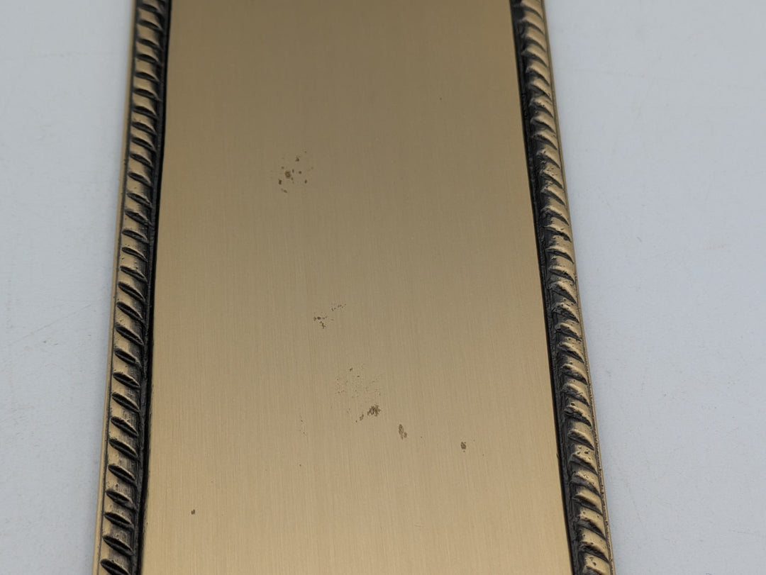 12 Inch Georgian Oval Roped Style Door Push Plate (Antique Brass Finish)