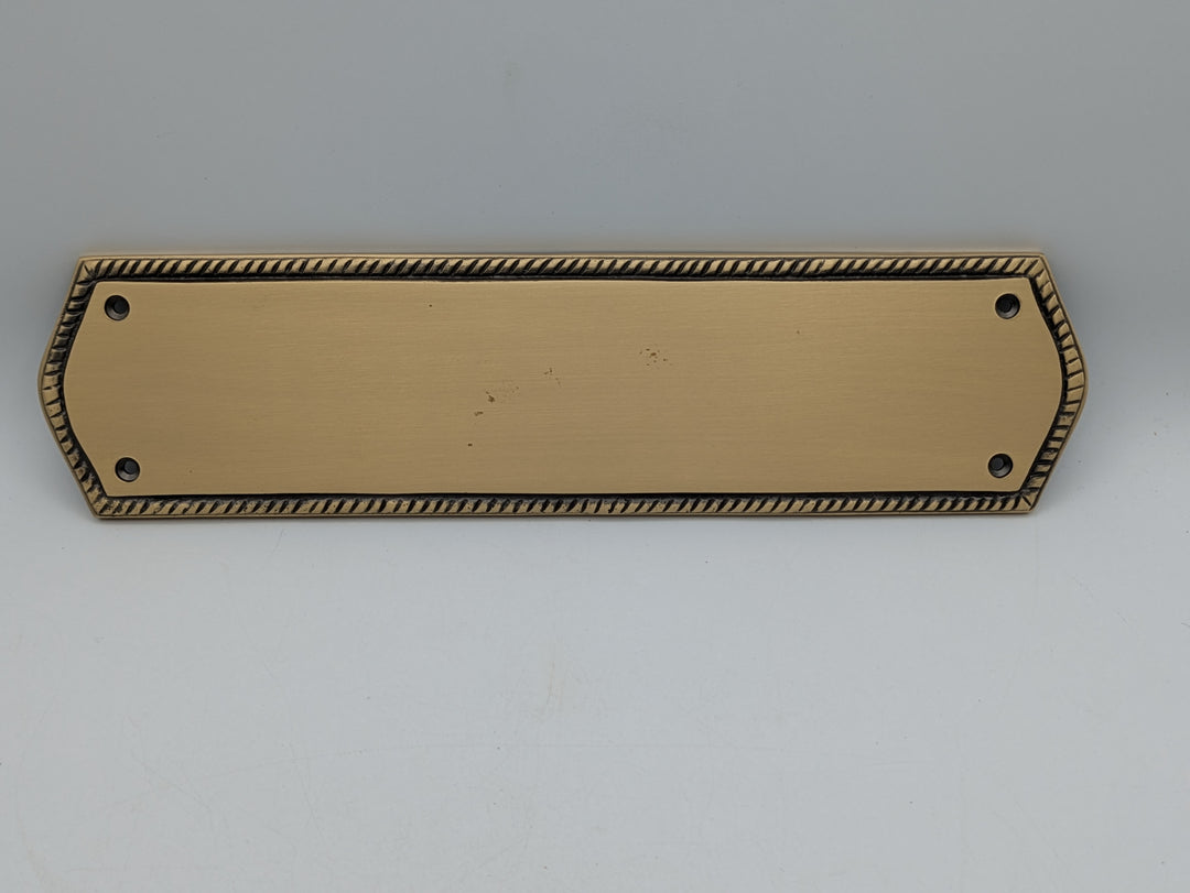 12 Inch Georgian Oval Roped Style Door Push Plate (Antique Brass Finish)