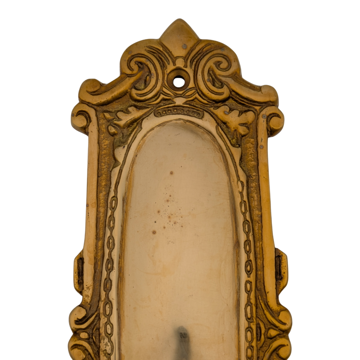 Ornate Victorian Long Solid Brass Backplate (Polished Brass Finish)