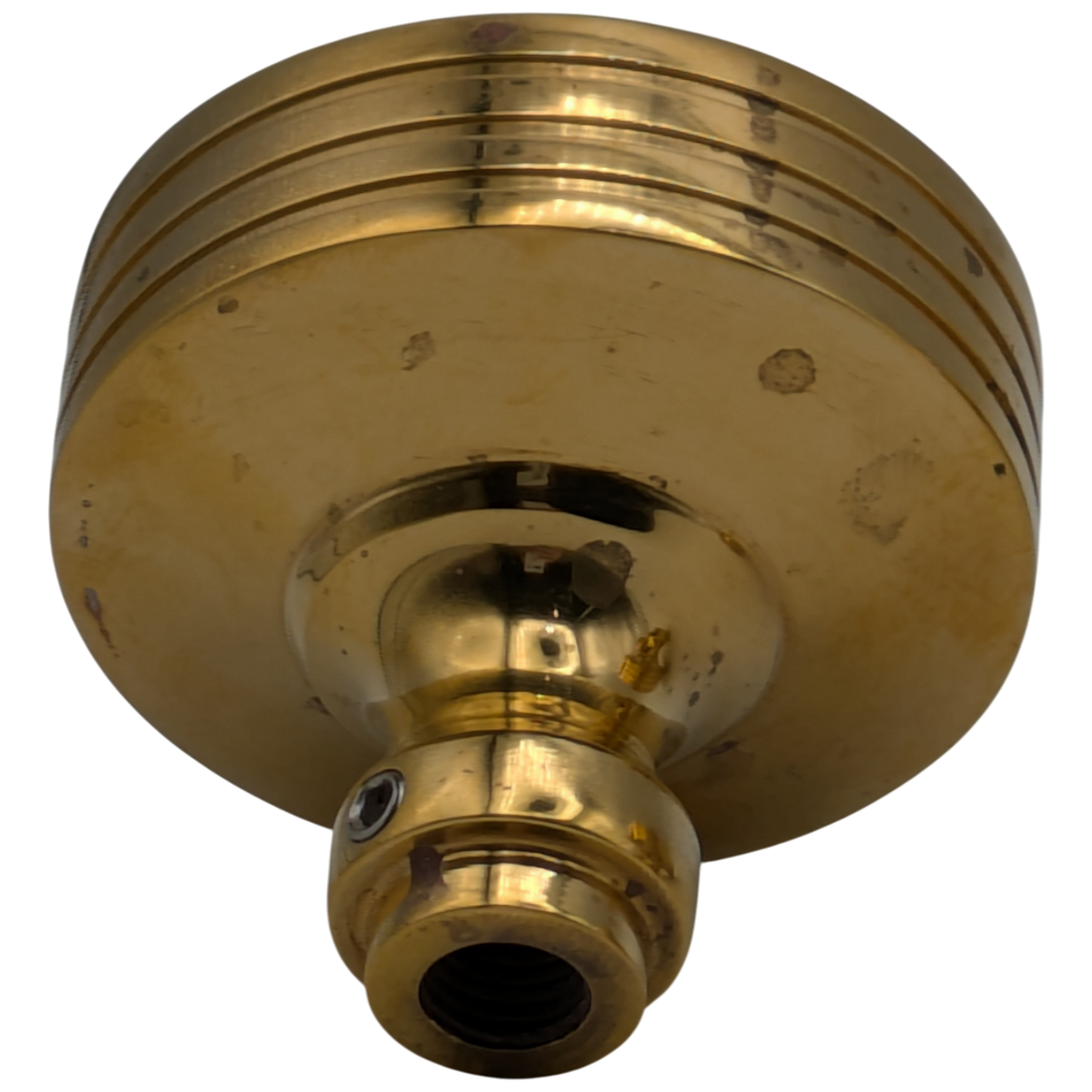 Rice Pattern Solid Brass Spare Door Knob (Polished Brass Finish)