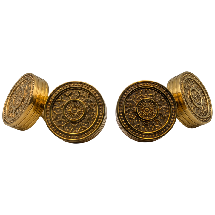 Rice Pattern Solid Brass Spare Door Knob (Polished Brass Finish)