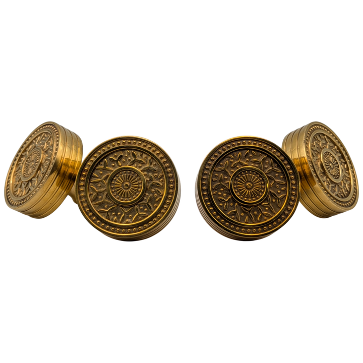 Rice Pattern Solid Brass Spare Door Knob (Polished Brass Finish)