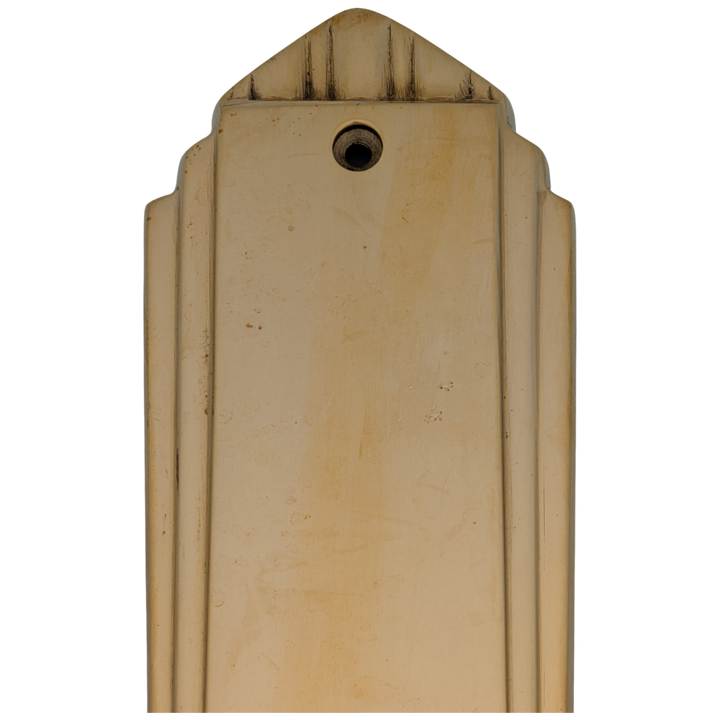 9 Inch Tall Art Deco Style Brass Push Plate (Polished Brass Finish)