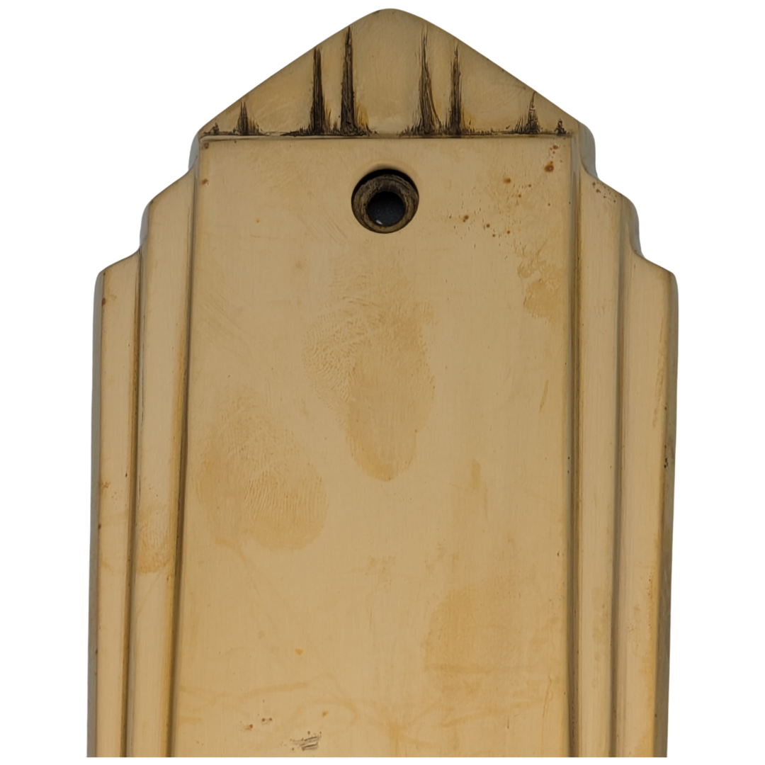 9 Inch Tall Art Deco Style Brass Push Plate (Polished Brass Finish)