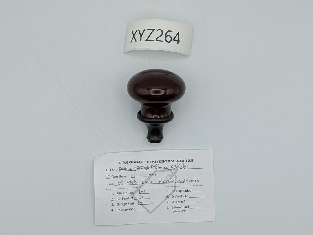Brown Porcelain Spare Knob (Black Bronze Finish)