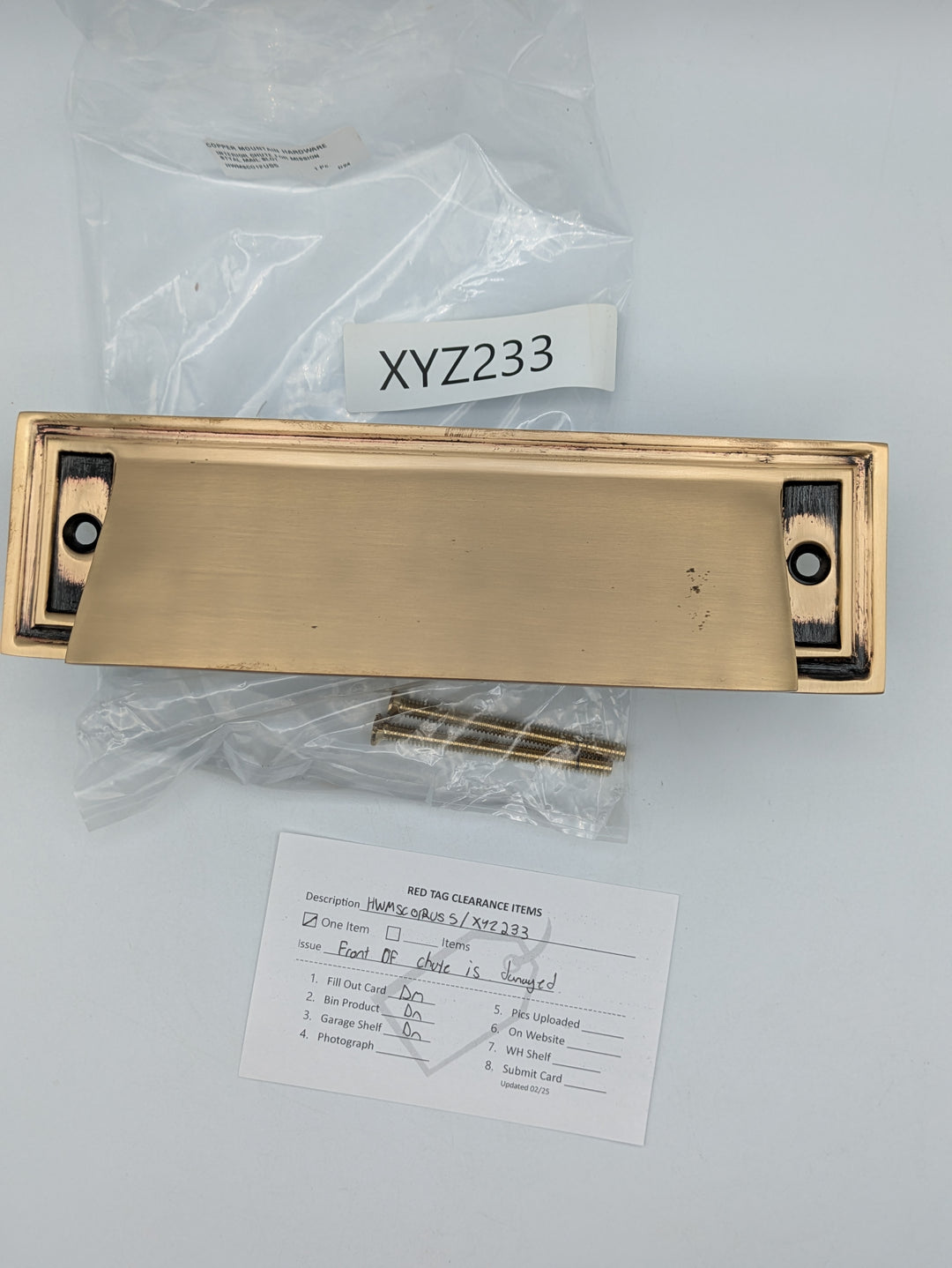 Open Box Interior Chute for Mission Style Mail Slot (Antique Brass Finish)