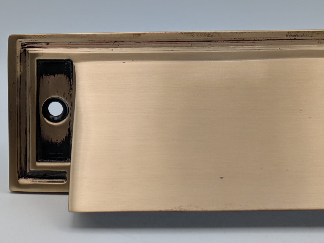 Open Box Interior Chute for Mission Style Mail Slot (Antique Brass Finish)