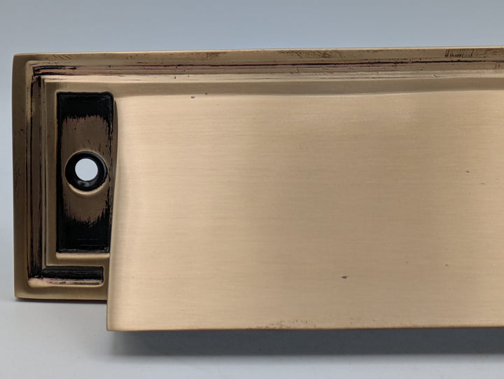 Open Box Interior Chute for Mission Style Mail Slot (Antique Brass Finish)