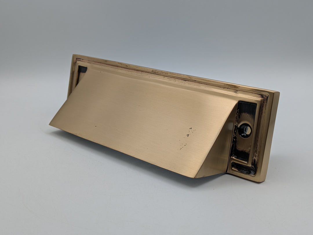 Open Box Interior Chute for Mission Style Mail Slot (Antique Brass Finish)