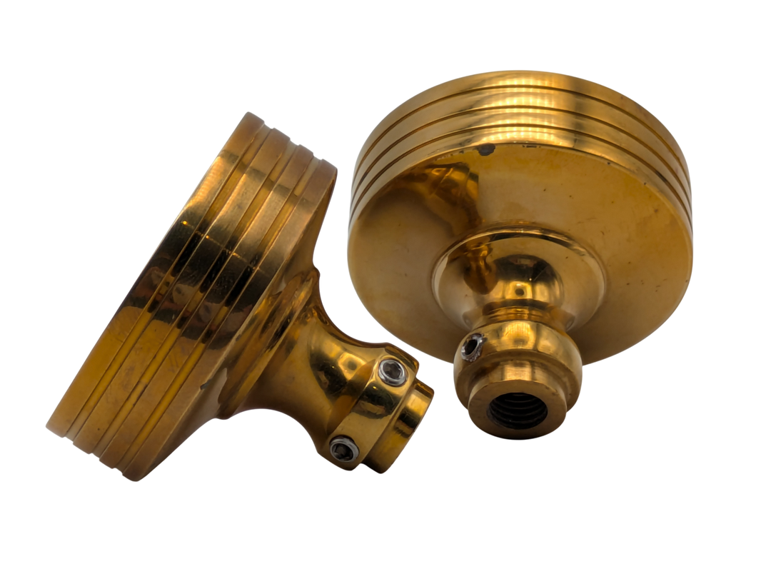 Rice Pattern Solid Brass Spare Door Knob Set (Polished Brass Finish)