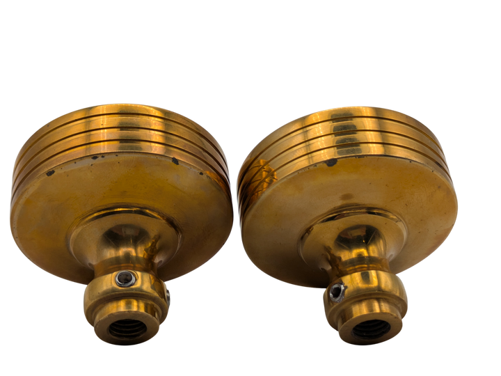 Rice Pattern Solid Brass Spare Door Knob Set (Polished Brass Finish)