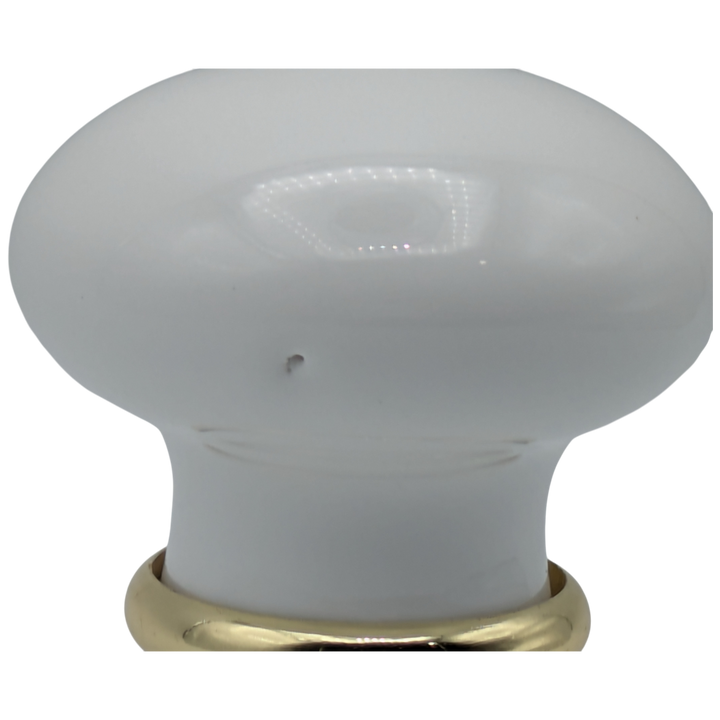 White Porcelain Spare Door Knob Set (Polished Brass Finish)