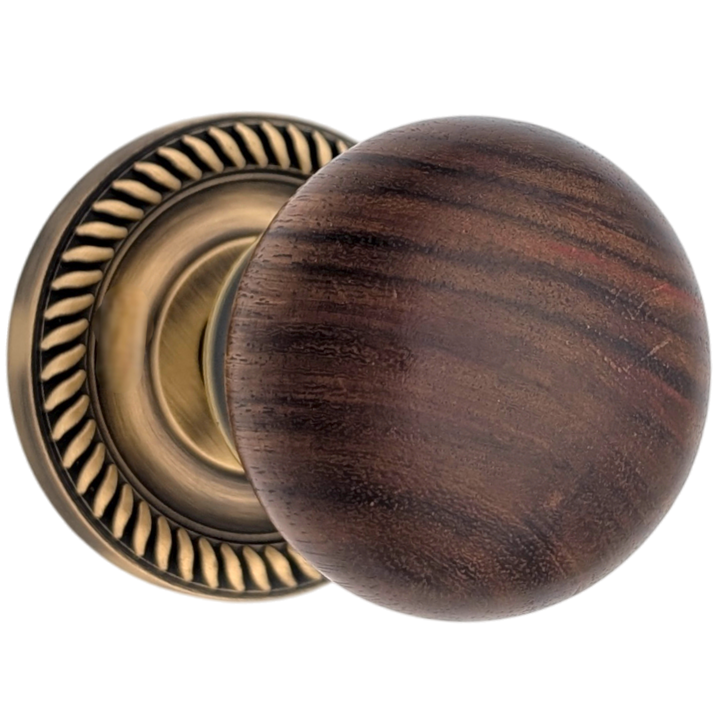 Georgian Roped Rosette Door Sets with Rosewood Door Knobs (Several Finishes Available)