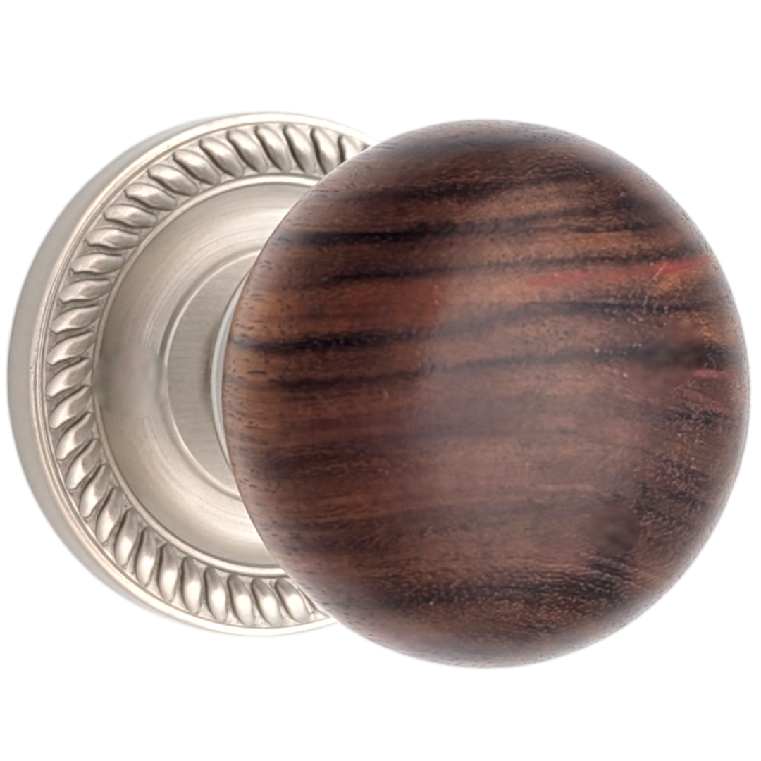 Georgian Roped Rosette Door Sets with Rosewood Door Knobs (Several Finishes Available)