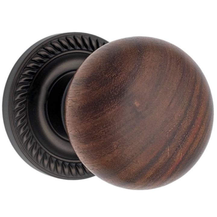 Georgian Roped Rosette Door Sets with Rosewood Door Knobs (Several Finishes Available)