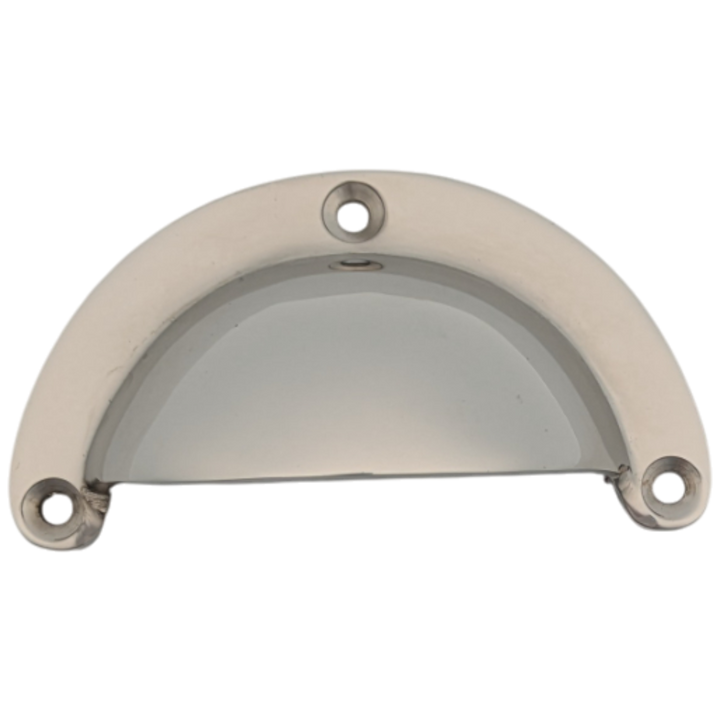 3 1/2 Inch (3 Inch c-c) Solid Brass Traditional Cup Pull