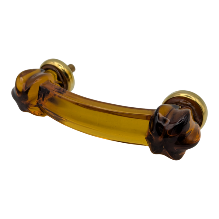 4 Inch Overall (3 Inch c-c) Amber Glass Bridge Handle