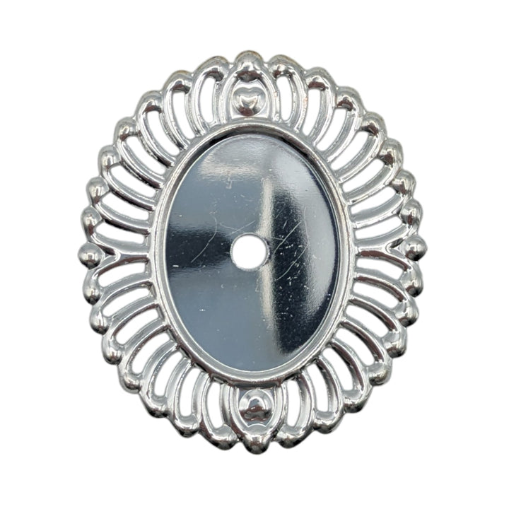 1 3/4 Inch Oval Back Plate (Polished Chrome Finish)