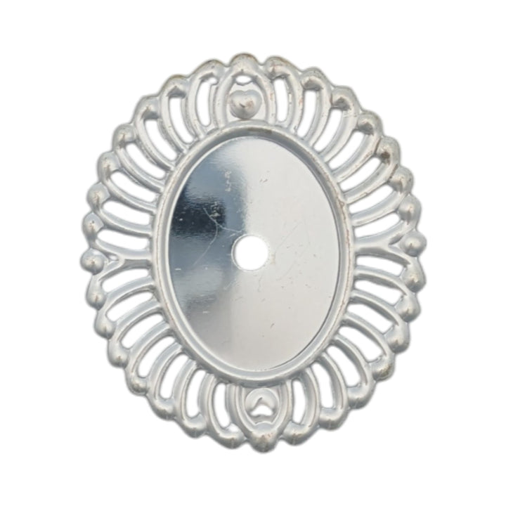 1 3/4 Inch Oval Back Plate (Polished Chrome Finish)